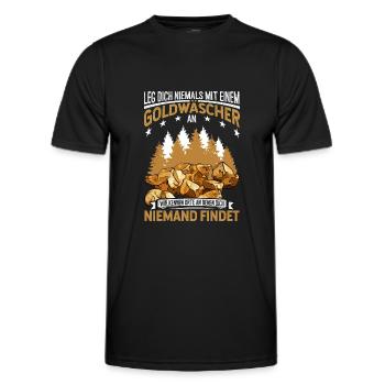 Goldsucher Goldwaschen Goldgraben Goldbarren - Männer Funktions-T-Shirt - Schwarz - Vorne - AI Model Male 178 dark (178cm)