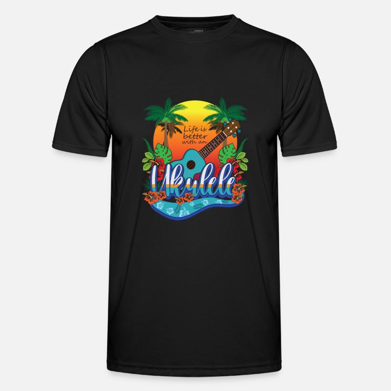 Ukulele Guitar Ukulele Player Hawaii - Men's Functional T-Shirt - black