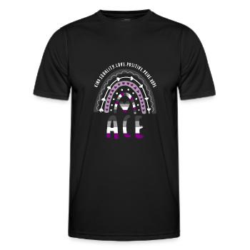 Asexual Saying Ace Pride Ace Rainbow - Men's Functional T-Shirt - black - Front - AI Model Male 178 dark (178cm)
