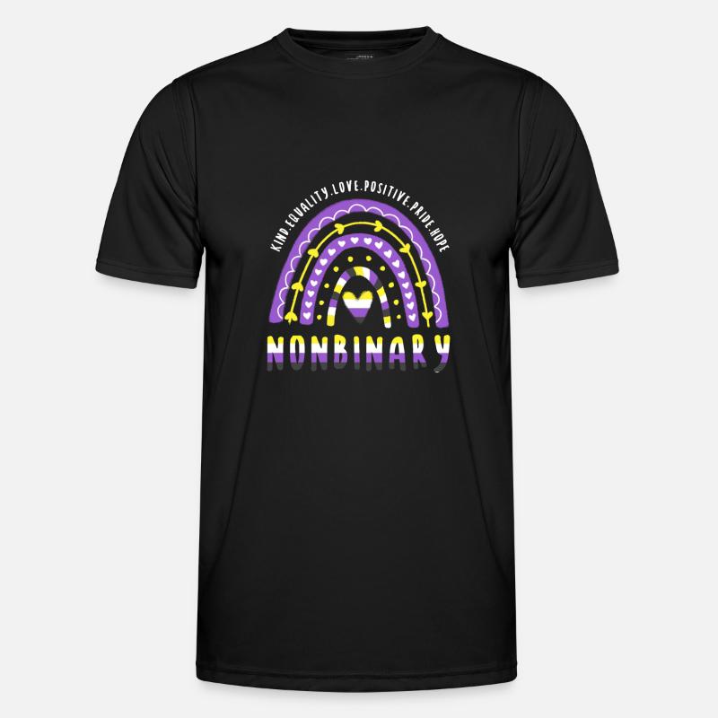 Nonbinary Pride Nonbinary Regenbogen - Männer Funktions-T-Shirt - Schwarz