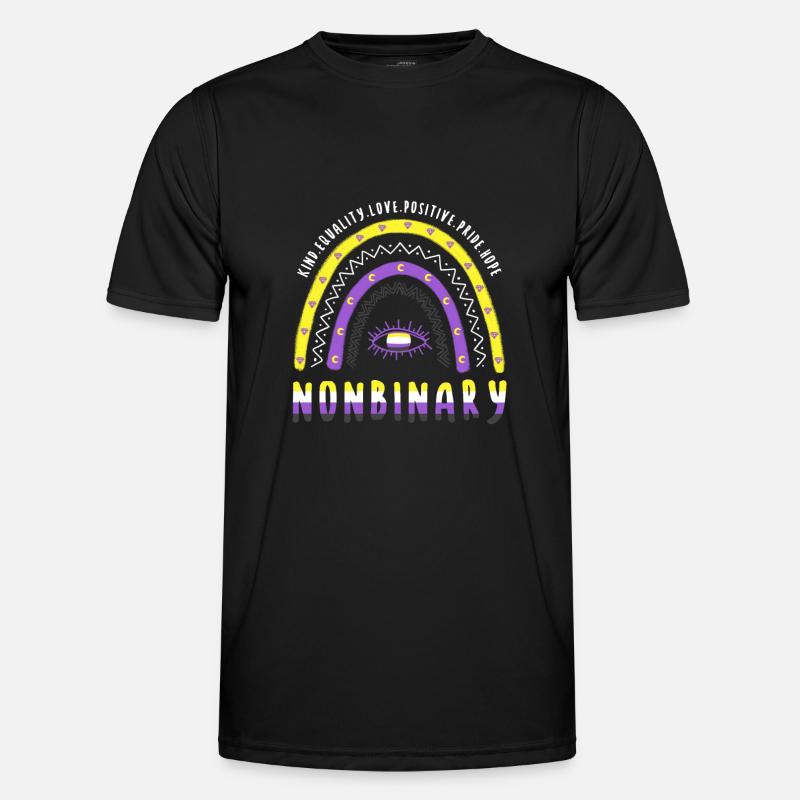 Boho Regenbogen Nonbinary - Männer Funktions-T-Shirt - Schwarz