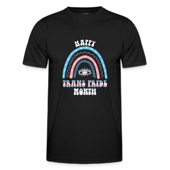 Rainbow Happy Trans Pride Mois Transgenre - T-shirt sport Homme - noir - Devant - AI Model Male 178 dark (178cm)