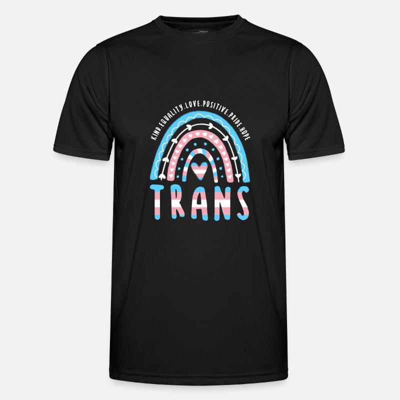 Trans Spruch Trans Pride Transgender Rainbow - Männer Funktions-T-Shirt - Schwarz