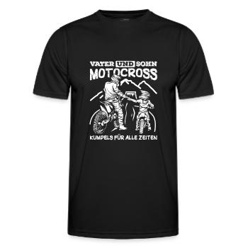 Motocross Vater Sohn Partnerlook Vatertag - Männer Funktions-T-Shirt - Schwarz - Vorne - AI Model Male 178 dark (178cm)