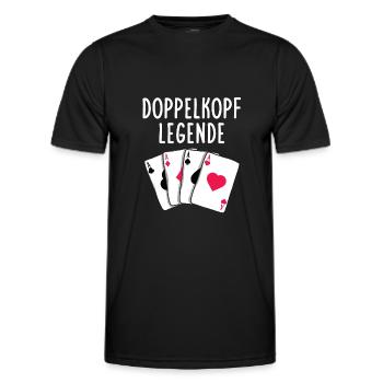 Cartes à jouer de légende à deux têtes - T-shirt sport Homme - noir - Devant - AI Model Male 178 dark (178cm)