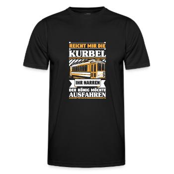 Straßenbahn Straßenbahnfahrer Tram Zug - Männer Funktions-T-Shirt - Schwarz - Vorne - AI Model Male 178 dark (178cm)