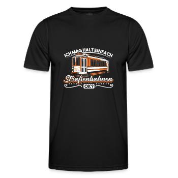 Straßenbahn Straßenbahnfahrer Tram Trambahn - Männer Funktions-T-Shirt - Schwarz - Vorne - AI Model Male 178 dark (178cm)