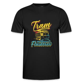 Straßenbahn Straßenbahnfahrer Tram Zug - Männer Funktions-T-Shirt - Schwarz - Vorne - AI Model Male 178 dark (178cm)
