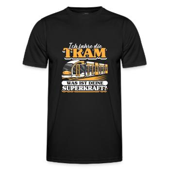 Straßenbahn Straßenbahnfahrer S-Bahn - Männer Funktions-T-Shirt - Schwarz - Vorne - AI Model Male 178 dark (178cm)