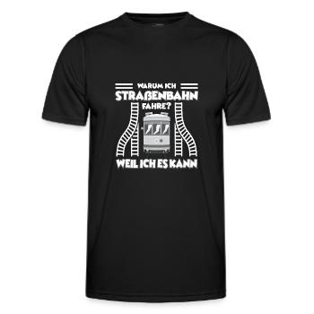 Straßenbahn Straßenbahnfahrer Tram Trambahn - Männer Funktions-T-Shirt - Schwarz - Vorne - AI Model Male 178 dark (178cm)