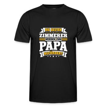 Zimmerer werden zum Papa befördert - Männer Funktions-T-Shirt - Schwarz - Vorne - AI Model Male 178 dark (178cm)