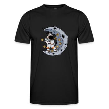 Astronaut mines BTC stock market - Men's Functional T-Shirt - black - Front - AI Model Male 178 dark (178cm)