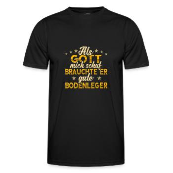 Bodenleger Gott mich schuf - Männer Funktions-T-Shirt - Schwarz - Vorne - AI Model Male 178 dark (178cm)