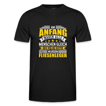 Fliesenleger - Männer Funktions-T-Shirt - Schwarz - Vorne - AI Model Male 178 dark (178cm)