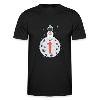 1st Birthday Space Birthday Party - Men's Functional T-Shirt - black - Front - AI Model Male 178 dark (178cm)