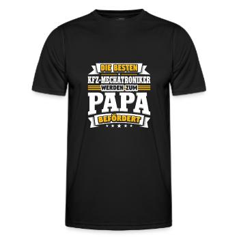 KFZ-Mechatroniker werden zum Papa befördert - Männer Funktions-T-Shirt - Schwarz - Vorne - AI Model Male 178 dark (178cm)