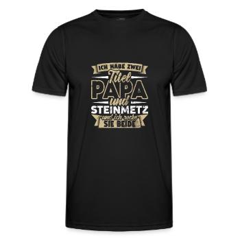 Steinmetz - Männer Funktions-T-Shirt - Schwarz - Vorne - AI Model Male 178 dark (178cm)
