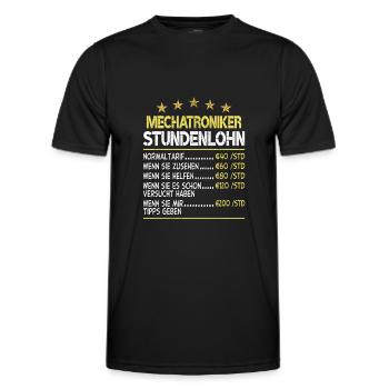 Mechatroniker Stundensatz Stundenlohn - Männer Funktions-T-Shirt - Schwarz - Vorne - AI Model Male 178 dark (178cm)
