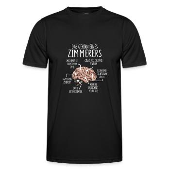 Zimmerer Anatomie Gehirn Tischler - Männer Funktions-T-Shirt - Schwarz - Vorne - AI Model Male 178 dark (178cm)