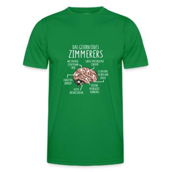 Zimmerer Anatomie Gehirn Tischler - Männer Funktions-T-Shirt - Kelly Green - Vorne - AI Model Male 178 dark (178cm)