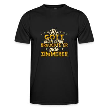 Zimmerer - Männer Funktions-T-Shirt - Schwarz - Vorne - AI Model Male 178 dark (178cm)