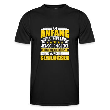 Schlosser - Männer Funktions-T-Shirt - Schwarz - Vorne - AI Model Male 178 dark (178cm)