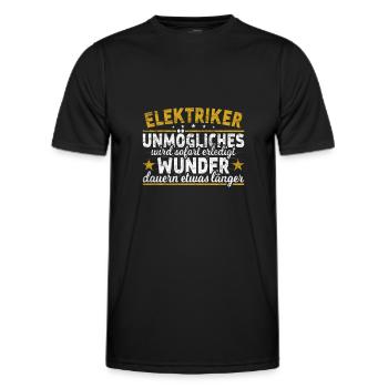 Elektriker Unmögliches sofort Wunder Elektroniker - Männer Funktions-T-Shirt - Schwarz - Vorne - AI Model Male 178 dark (178cm)