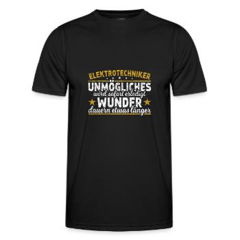 Elektrotechniker - Männer Funktions-T-Shirt - Schwarz - Vorne - AI Model Male 178 dark (178cm)
