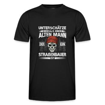 Straßenbauer Alter mann Bodenleger - Männer Funktions-T-Shirt - Schwarz - Vorne - AI Model Male 178 dark (178cm)