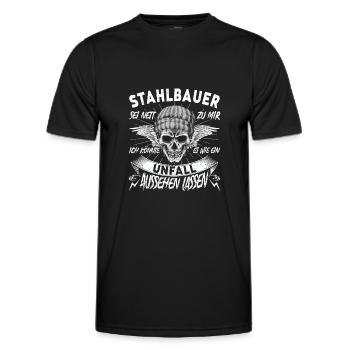 Stahlbauer Sei nett zu mir Metallbauer - Männer Funktions-T-Shirt - Schwarz - Vorne - AI Model Male 178 dark (178cm)