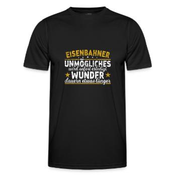 Eisenbahner - Männer Funktions-T-Shirt - Schwarz - Vorne - AI Model Male 178 dark (178cm)