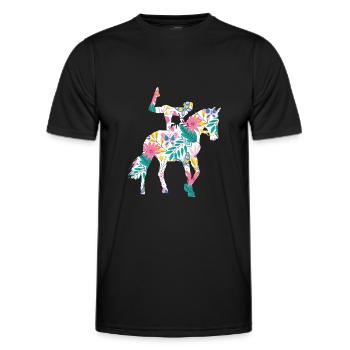 Voûte Volti Voûte Chevaux Chevaux Filles - T-shirt sport Homme - noir - Devant - AI Model Male 178 dark (178cm)