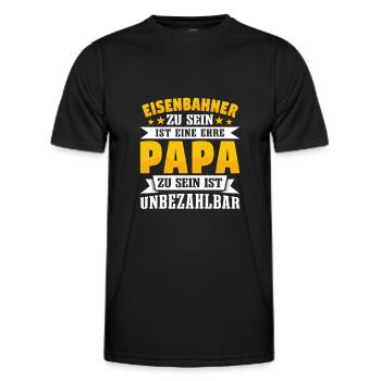 Eisenbahner Papa Vatertag - Männer Funktions-T-Shirt - Schwarz - Vorne - AI Model Male 178 dark (178cm)
