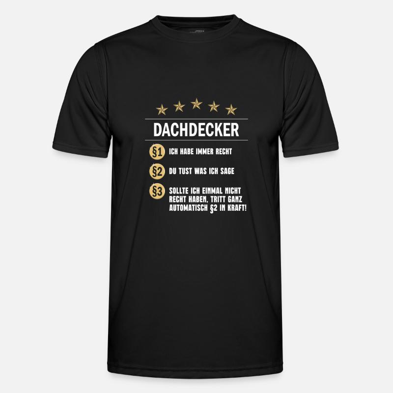 Dachdecker - Männer Funktions-T-Shirt - Schwarz