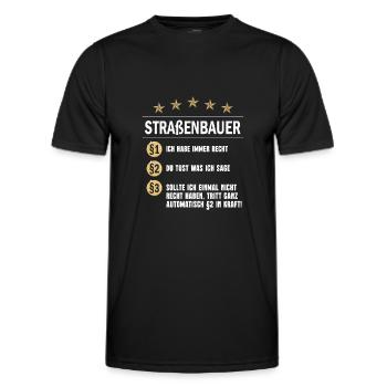 Straßenbauer Paragraph - Männer Funktions-T-Shirt - Schwarz - Vorne - AI Model Male 178 dark (178cm)