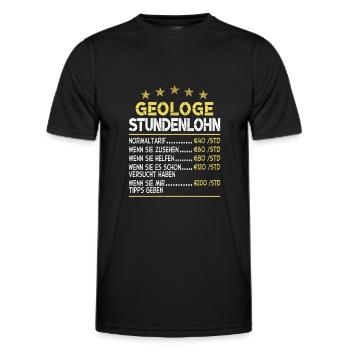 Geologe Stundenlohn - Männer Funktions-T-Shirt - Schwarz - Vorne - AI Model Male 178 dark (178cm)