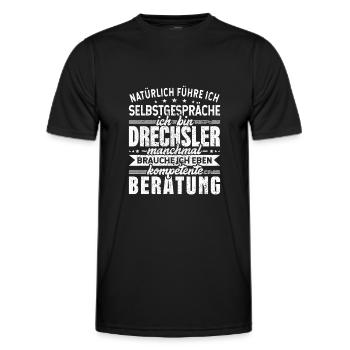 Drechsler Selbstgespräche Drechseln - Männer Funktions-T-Shirt - Schwarz - Vorne - AI Model Male 178 dark (178cm)