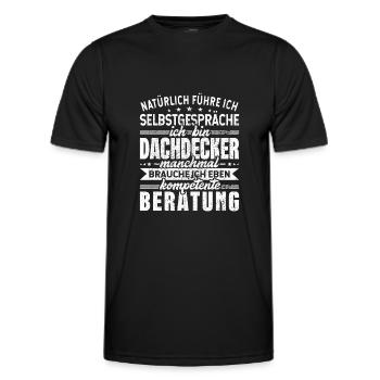 Dachdecker Selbstgespräche Handwerker - Männer Funktions-T-Shirt - Schwarz - Vorne - AI Model Male 178 dark (178cm)