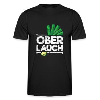 Lauch Kostüm Bodybuilding Satire Gym Jga - Männer Funktions-T-Shirt - Schwarz - Vorne - AI Model Male 178 dark (178cm)