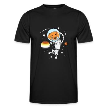 Hund Astronaut Gay Bear Pride - Männer Funktions-T-Shirt - Schwarz - Vorne - AI Model Male 178 dark (178cm)