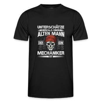 Mechaniker Alter mann KFZ-Mechaniker - Männer Funktions-T-Shirt - Schwarz - Vorne - AI Model Male 178 dark (178cm)