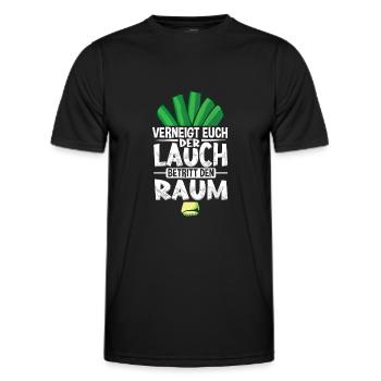 Lauch Kostüm Bodybuilding Satire Gym Jga - Männer Funktions-T-Shirt - Schwarz - Vorne - AI Model Male 178 dark (178cm)