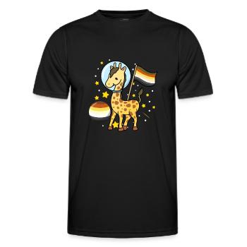 Giraffe Astronaut Gay Bear Pride - Männer Funktions-T-Shirt - Schwarz - Vorne - AI Model Male 178 dark (178cm)