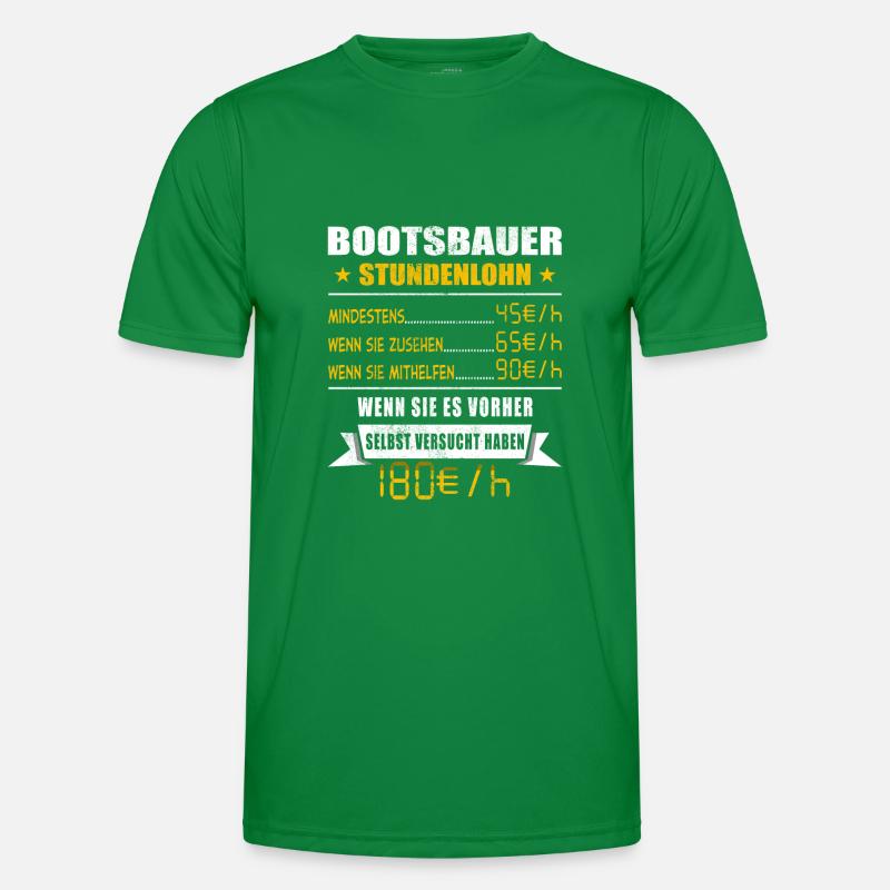Bootsbauer Stundenlohn Schiffsbauer Männer Funktions-T-Shirt