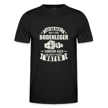 Bodenleger - Männer Funktions-T-Shirt - Schwarz - Vorne - AI Model Male 178 dark (178cm)