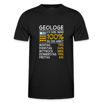 Geologe Immer 100% - Männer Funktions-T-Shirt - Schwarz - Vorne - AI Model Male 178 dark (178cm)