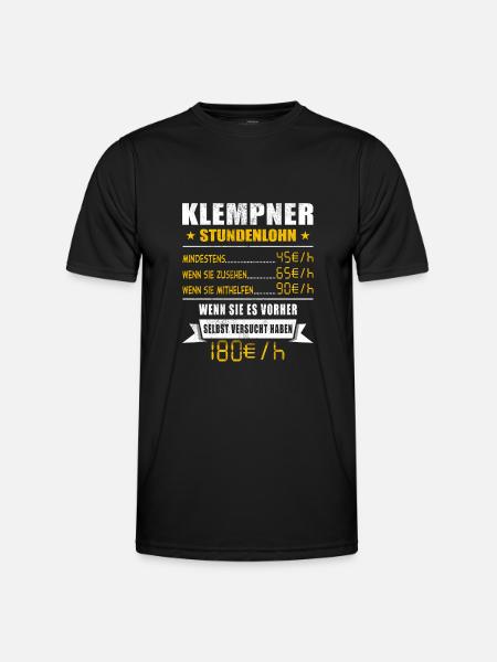 Klempner - Männer Funktions-T-Shirt - Schwarz