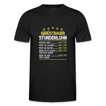 Gerüstbauer Stundensatz Stundenlohn - Männer Funktions-T-Shirt - Schwarz - Vorne - AI Model Male 178 dark (178cm)