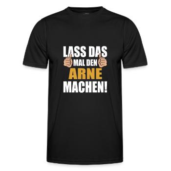 Lass das mal den Arne machen - Männer Funktions-T-Shirt - Schwarz - Vorne - AI Model Male 178 dark (178cm)