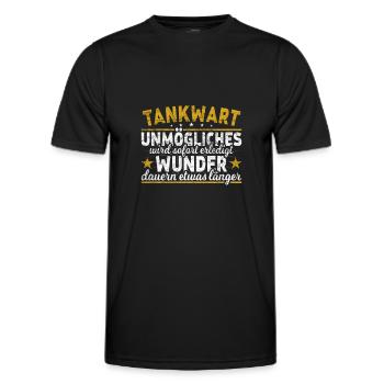 Tankwart Unmögliches sofort Wunder Tankstelle - Männer Funktions-T-Shirt - Schwarz - Vorne - AI Model Male 178 dark (178cm)